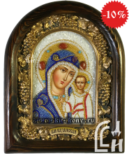 Дивеевская Казанская Икона Божией Матери в голубом на белом